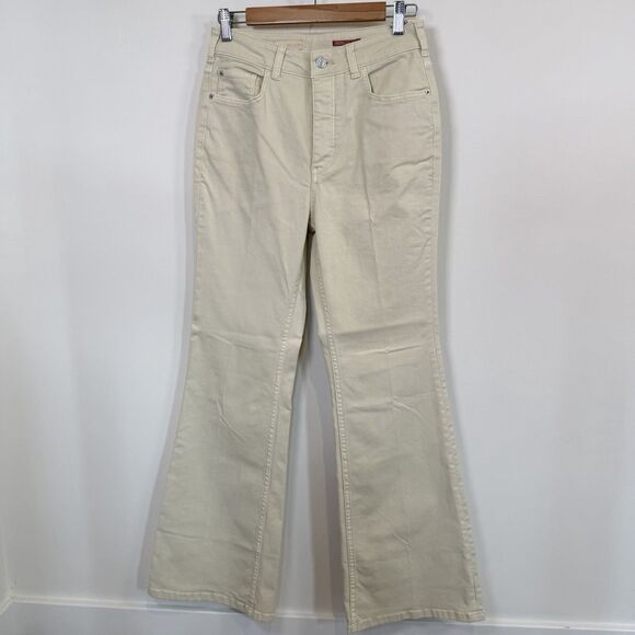 NEW Anthropologie Pilcro Jeans Womens 29 Beige High Rise Trouser Bootcut Denim - Picture 1 of 14